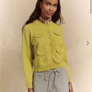 NWT The Great. Patch Pocket Cardigan in Acid